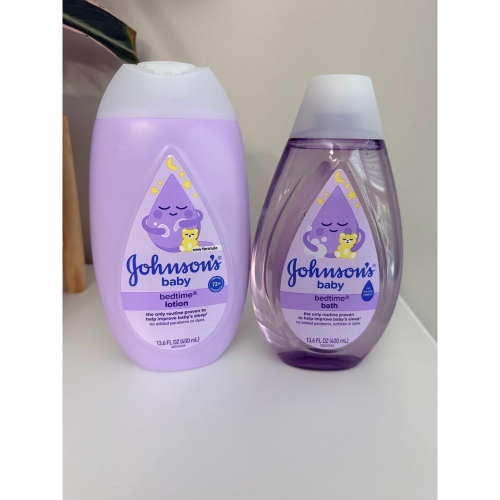 Johnson's Baby Bedtime Bath & Lotion Set Baby 13.6oz Purple Sleep Calming NEW